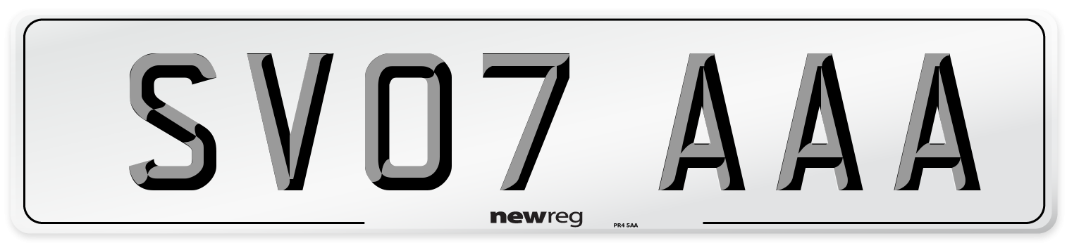 SV07 AAA Number Plate from New Reg